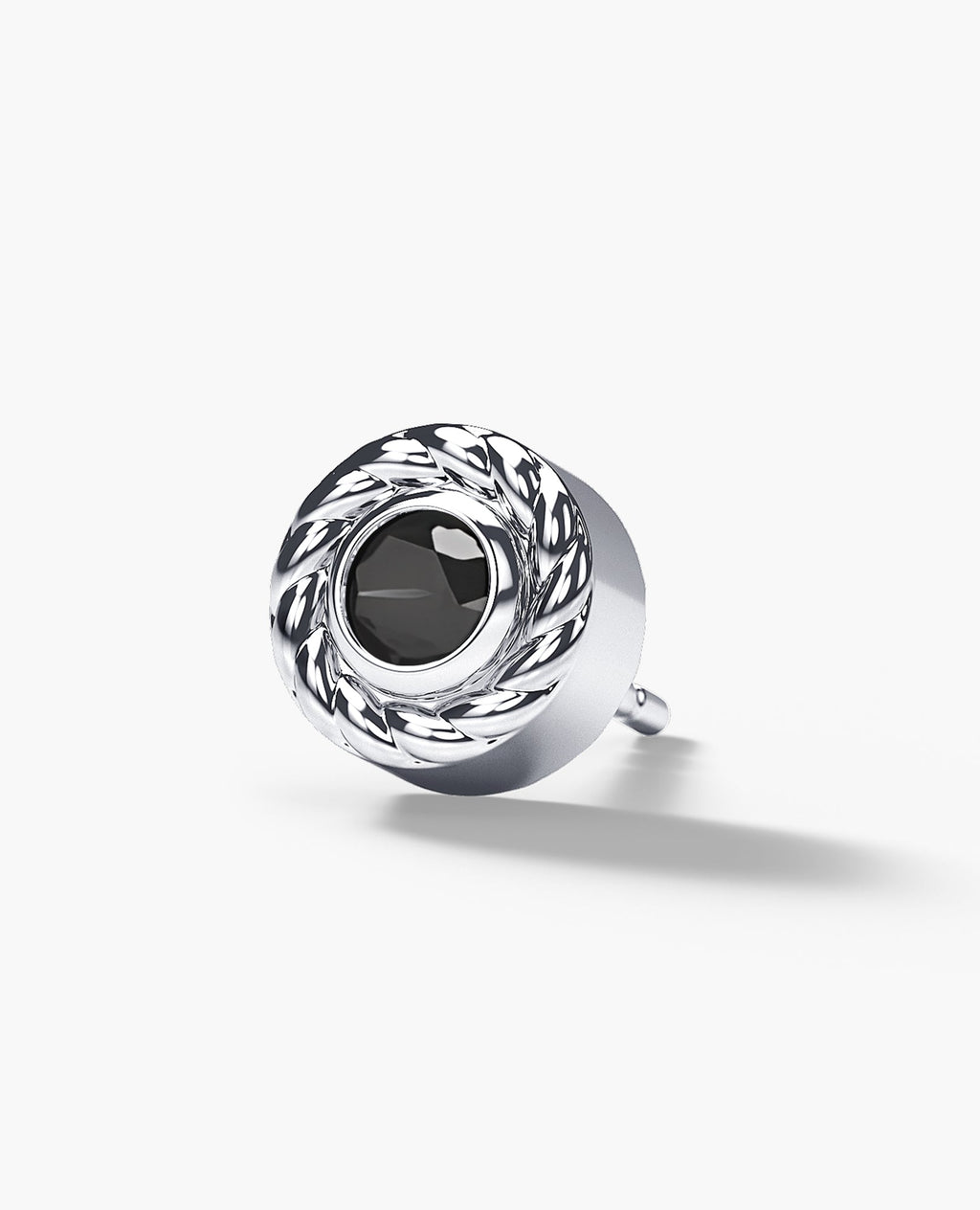 ROPES Gold Single Stud Earring with 0.20ct Black Diamonds