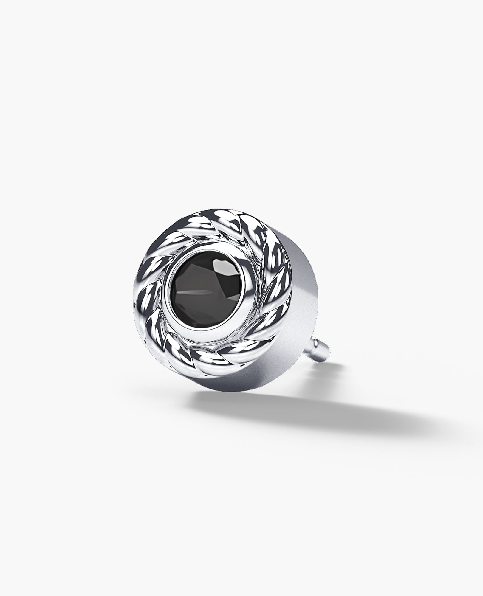 ROPES Gold Single Stud Earring with 0.20ct Black Diamonds
