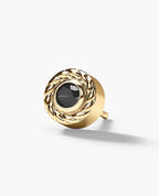 ROPES Gold Single Stud Earring with 0.20ct Black Diamonds