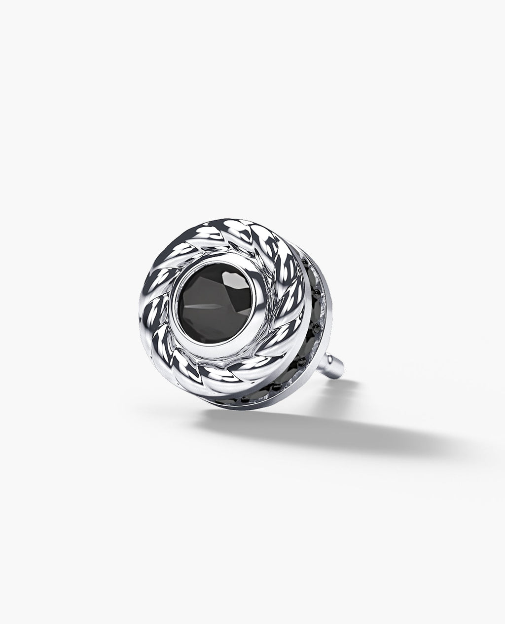 ROPES Gold Single Stud Earring with 0.43ct Black Diamonds