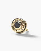 ROPES Gold Single Stud Earring with 0.43ct Black Diamonds