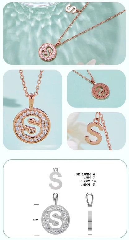 Personalized "S" latter diamond necklace