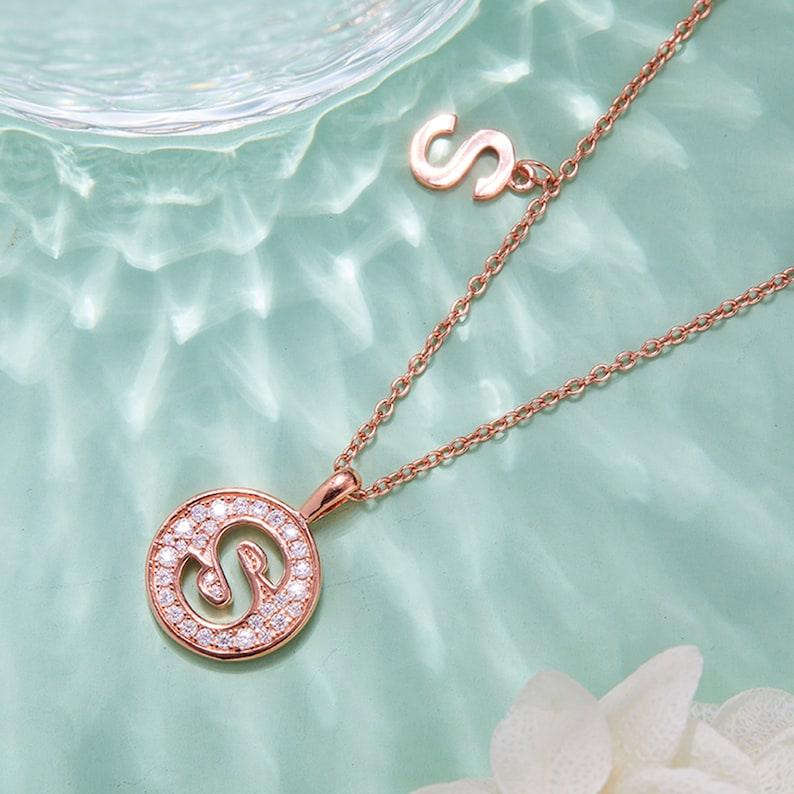 Personalized "S" latter diamond necklace