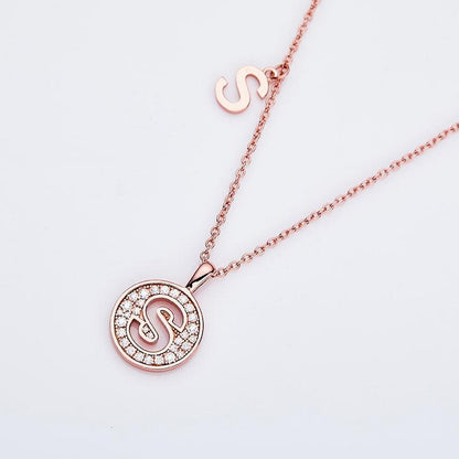 Personalized "S" latter diamond necklace