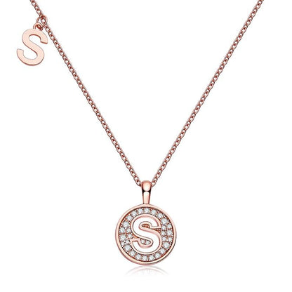 Personalized "S" latter diamond necklace