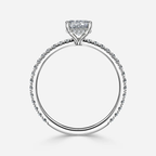 1.0 CT Emerald Cut Moissanite Hidden Halo & Pave Bridal Ring Set