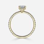 1.0 CT Emerald Cut Moissanite Hidden Halo & Pave Bridal Ring Set