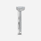 1.0 CT Emerald Cut Moissanite Hidden Halo & Pave Bridal Ring Set