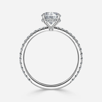 1.0 CT Round Moissanite Pave Engagement Ring