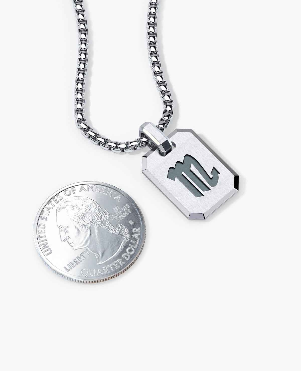 SCORPIO MINI ZODIAC Dog Tag Silver Pendant