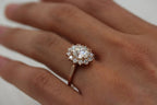 2.00 CT Oval Cut Moissanite Halo Engagement Ring