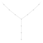 0.1 TCW Round Moissanite Diamond Bezel Lariat Necklace