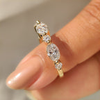 Round and Oval Cut Diamond Half Eternity Band