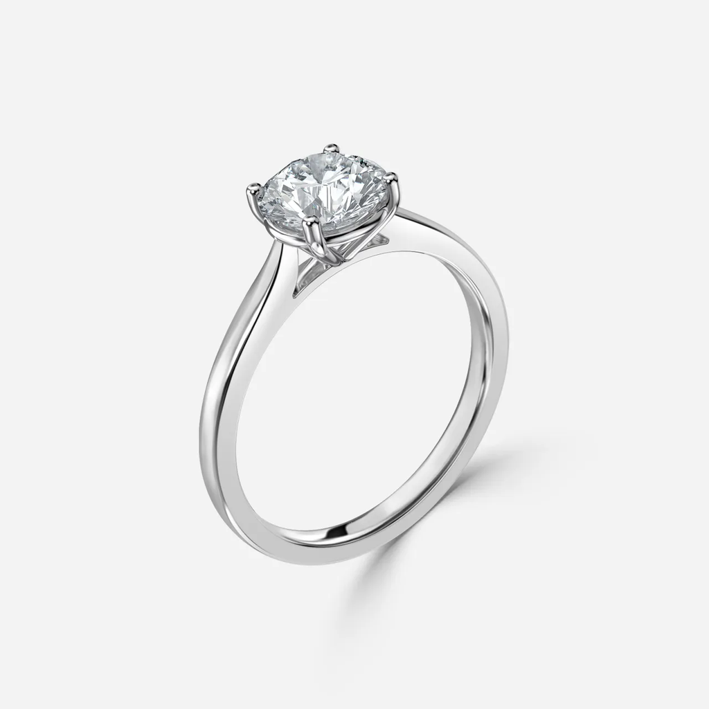 2.0 CT Round Cut Moissanite Solitaire Style Engagement Ring