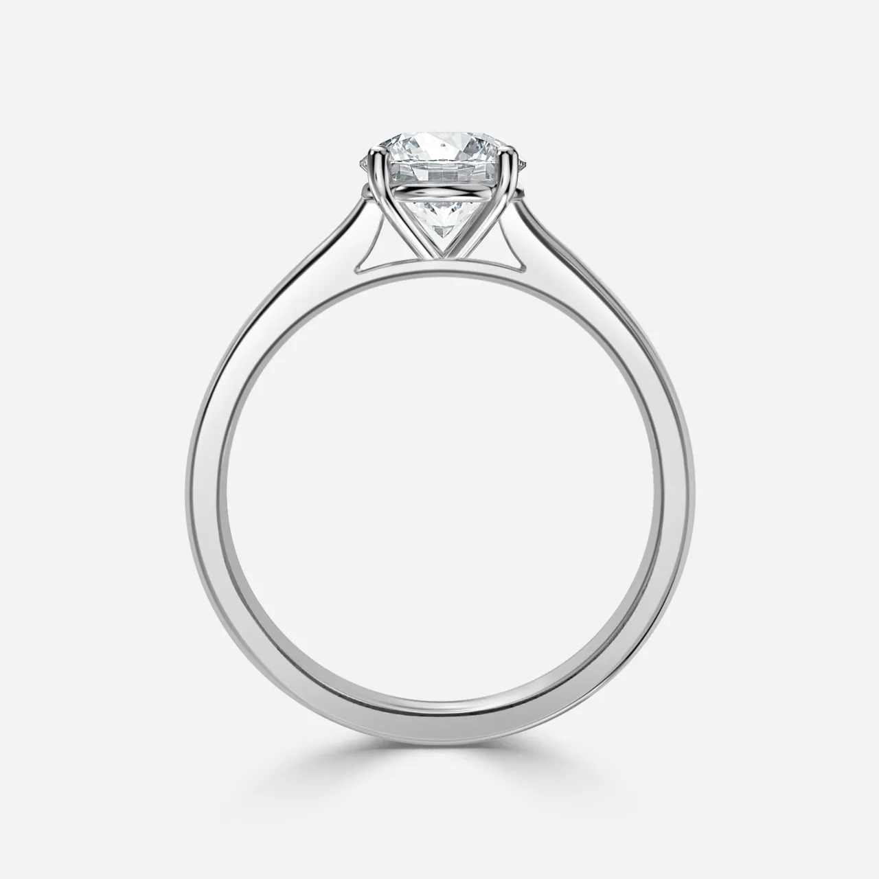 2.0 CT Round Cut Moissanite Solitaire Style Engagement Ring