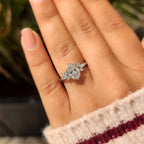 Oval Cut Diamond Ring With Side Stone Style In Muse Setting