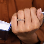 Oval Rose Cut Diamond Eternity Band with Shared Prong