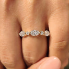 Round and Oval Cut Diamond Half Eternity Band