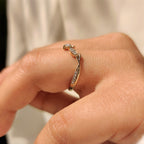 Nature Inspired Stackable Wedding Band in Open Gap Setting