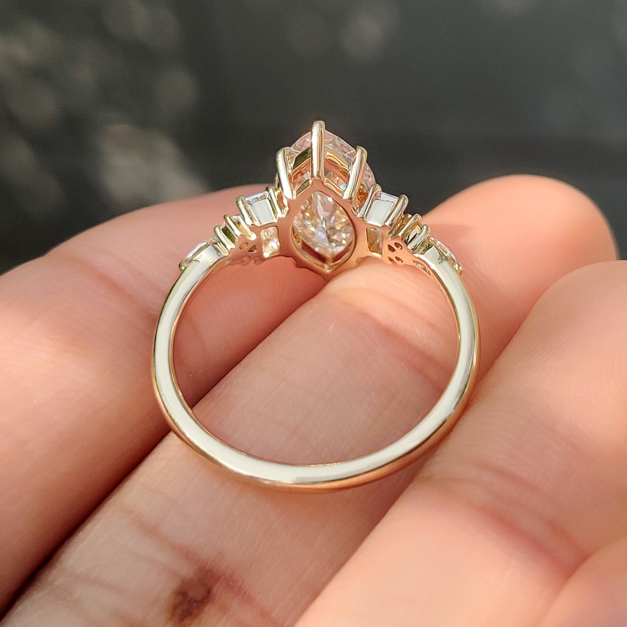Marquise Cut Engagement Ring in Muse Setting