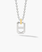 HERCULES Two-Tone Silver and 18k Yellow Gold Pendant