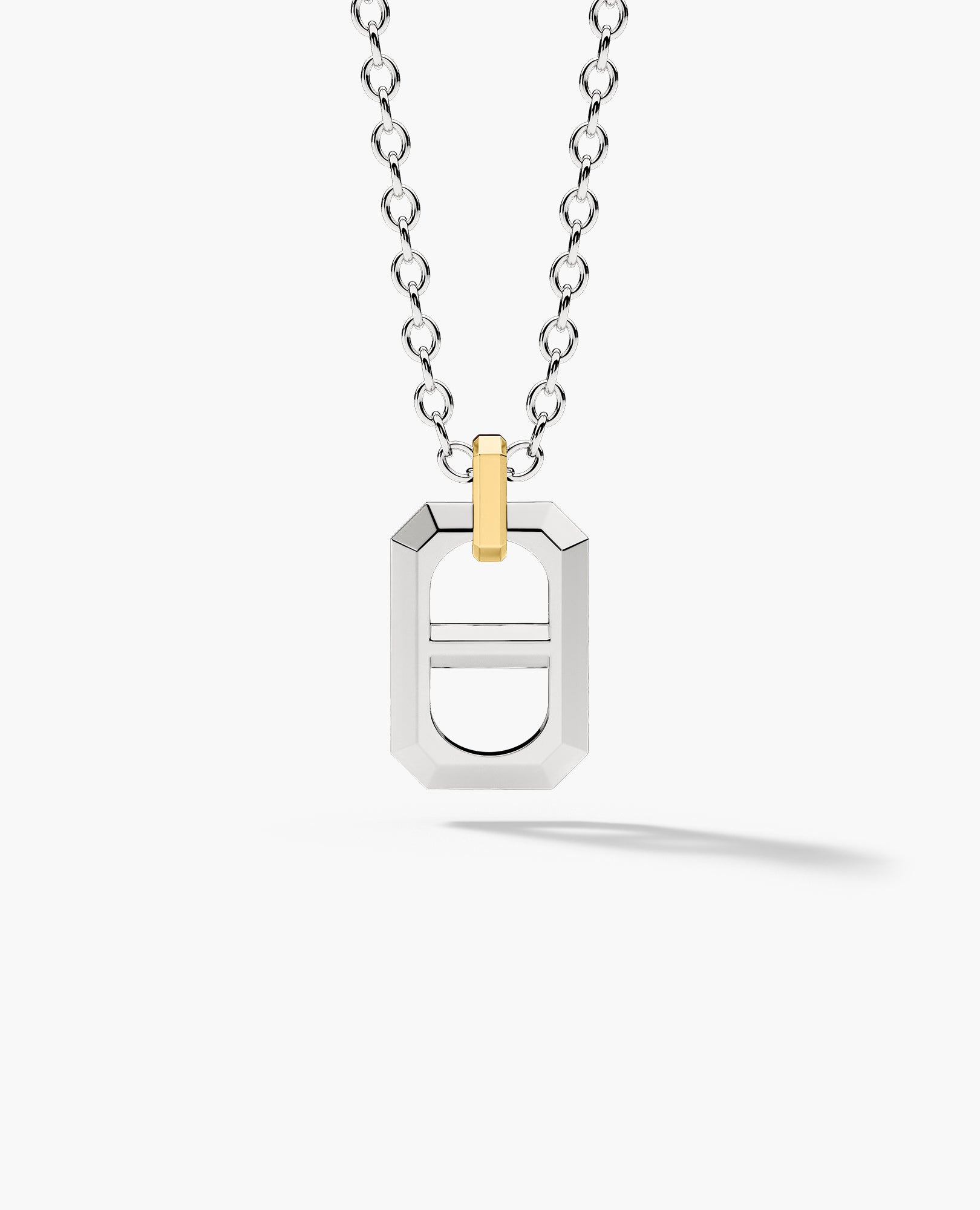 HERCULES Two-Tone Silver and 18k Yellow Gold Pendant