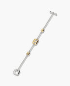 HERCULES Two-Tone Silver and 18k Yellow Gold Link Bracelet with Toggle Lock