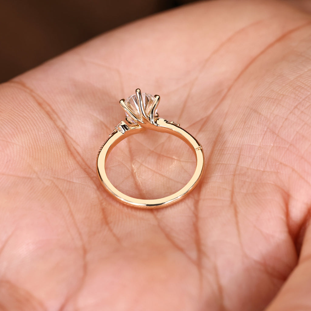 Pear Cut Engagement Ring With Side Stone In Vintage Style