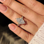 Marquise Cut Engagement Ring in Cluster Setting