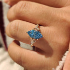 Blue Dutch Marquise Nature Inspired Engagement Ring With Side Stone