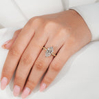 Dutch Marquise Vintage Inspired Engagement Ring with Pave