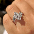 Nature Inspired Marquise Cut Engagement Ring in Floral Details