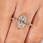 Dutch Marquise Engagement Ring With Distance Pave Prong Style