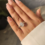 Radiant Cut Nature Inspired Engagement Ring with Leaf Style Prong