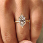 Nature Inspired Dutch Marquise Engagement Ring in Sunflower Design
