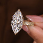 IGI Certified 10-12 Carat Marquise Diamond Ring in Solitaire Style