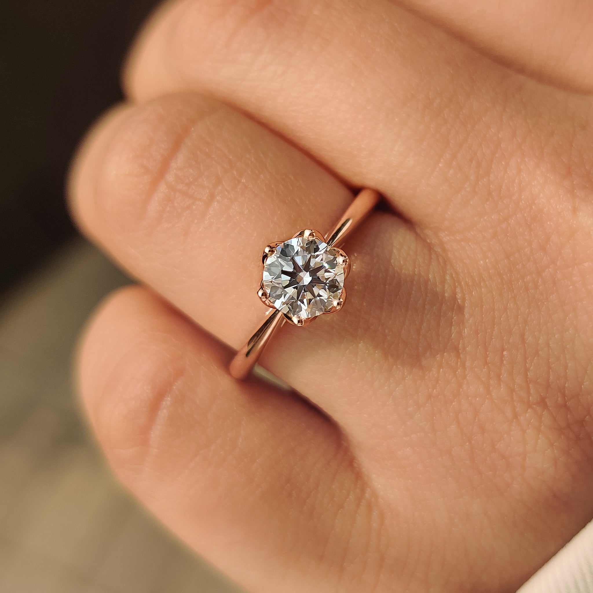 Round Diamond Solitaire Engagement Ring With 6 Prong Secondary image