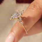 Muse Style Marquise Diamond Ring With Tulip Setting