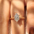 Solitaire Dutch Marquise Engagement Ring In Euro Shank