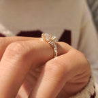 Dutch Marquise Ring with Kite and Round Side Stones