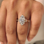 Vintage Marquise Engagement Ring with Milgrain Detailing