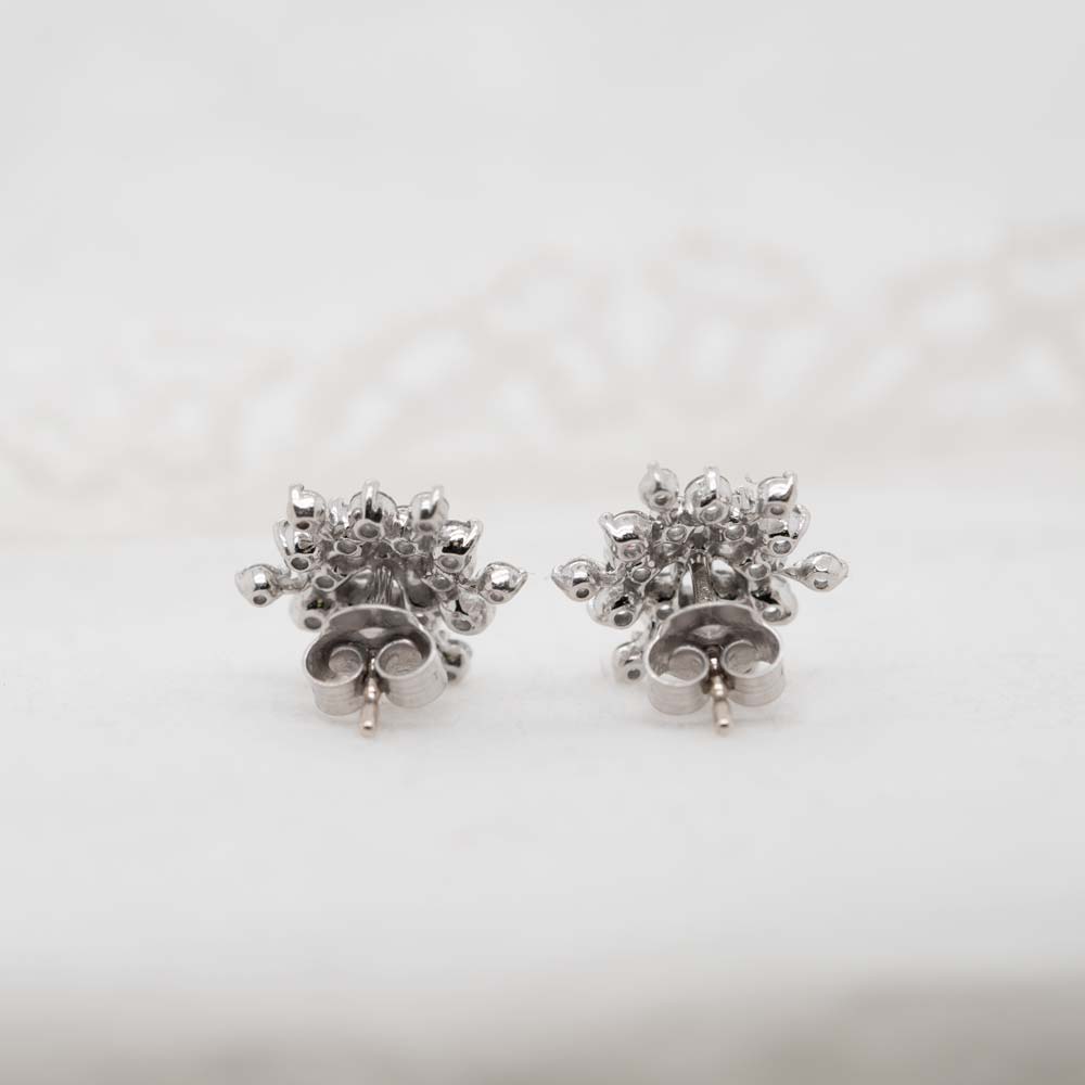 The Elsa Earrings | Lab Diamond Snowflake Cluster Round Studs