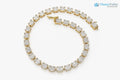 Solid Gold Baguette and Round Diamond Illusion Setting Diamond tennis Bracelet - DisneyValley