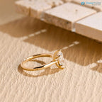 Solid Gold Marquise Cut Lab Grown Engagement Ring DisneyValley