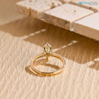 Solid Gold Marquise Cut Lab Grown Engagement Ring DisneyValley
