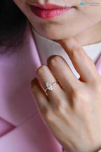 Solid Gold Marquise Cut Lab Grown Engagement Ring DisneyValley