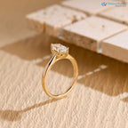 Solid Gold Marquise Cut Lab Grown Engagement Ring DisneyValley