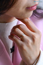Solid Gold Marquise Cut Lab Grown Engagement Ring DisneyValley