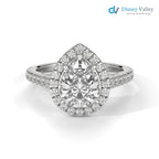 Solid Gold Pear Shaped IGI Certified Lab Grown Diamond Engagement Ring - DisneyValley