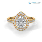 Solid Gold Pear Shaped IGI Certified Lab Grown Diamond Engagement Ring - DisneyValley